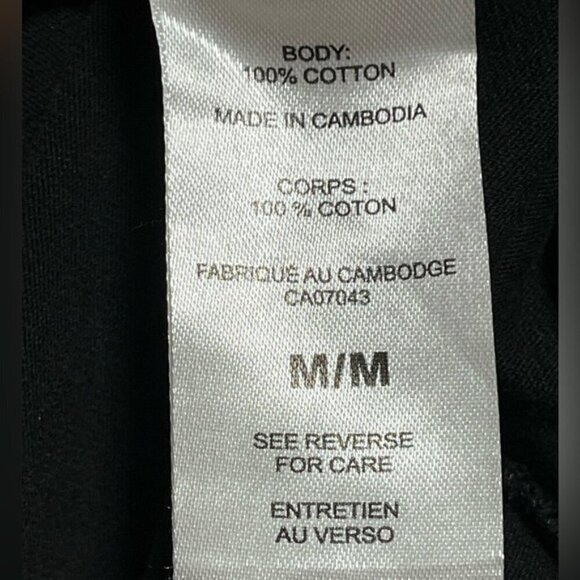 Champion Long Sleeve Shirt – Black – Size M – 100% Cotton – Made in Cambodia - Picture 6 of 9